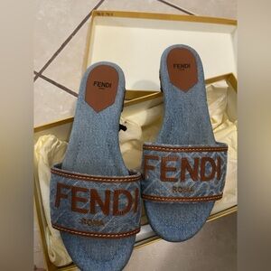 Denim Fendi Sandals